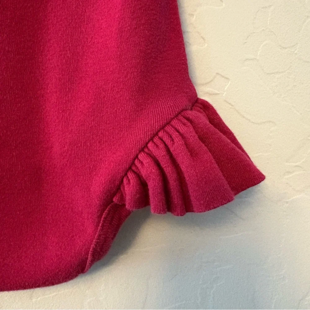 Kate Quinn dark red long sleeve cotton ruffle leg bodysuit one piece 6-12 months